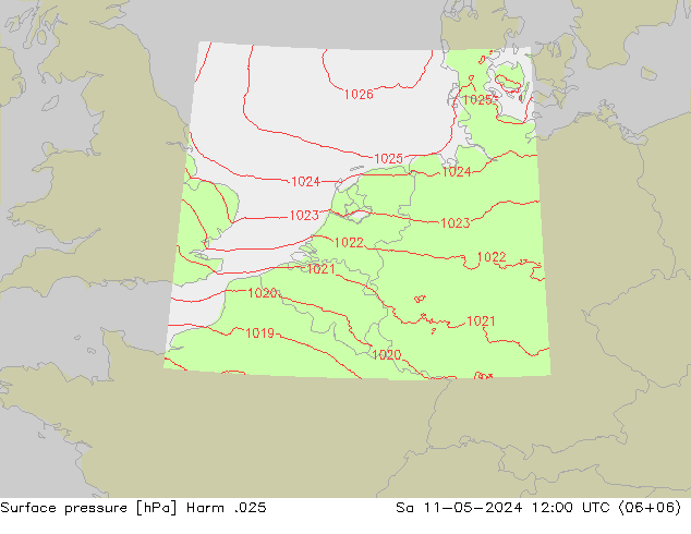 Luchtdruk (Grond) Harm .025 za 11.05.2024 12 UTC