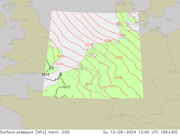 Atmosférický tlak Harm .025 Ne 12.05.2024 12 UTC