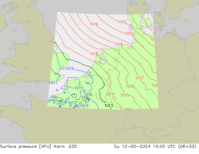 Atmosférický tlak Harm .025 Ne 12.05.2024 15 UTC