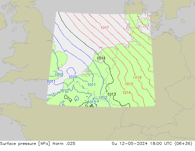 Atmosférický tlak Harm .025 Ne 12.05.2024 18 UTC