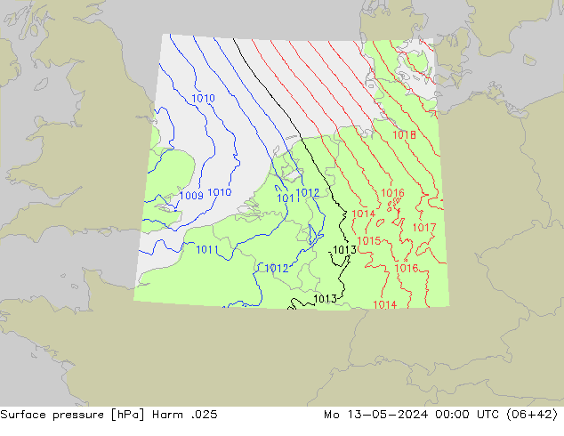 приземное давление Harm .025 пн 13.05.2024 00 UTC