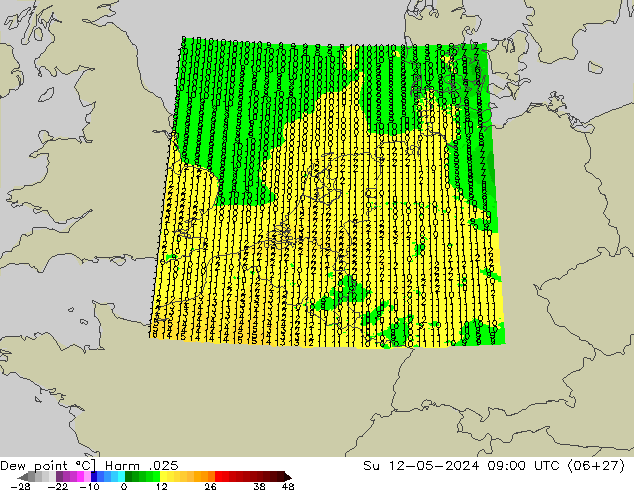 Dew point Harm .025 Su 12.05.2024 09 UTC