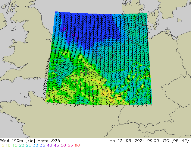Wind 100m Harm .025 Mo 13.05.2024 00 UTC
