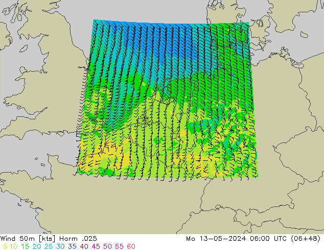 风 50 米 Harm .025 星期一 13.05.2024 06 UTC