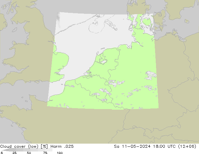 Bewolking (Laag) Harm .025 za 11.05.2024 18 UTC