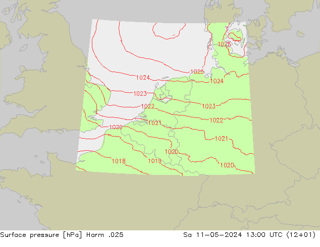 Atmosférický tlak Harm .025 So 11.05.2024 13 UTC