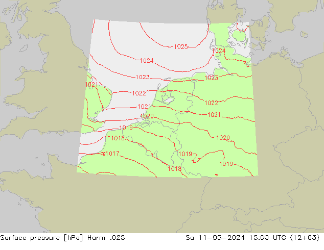 Luchtdruk (Grond) Harm .025 za 11.05.2024 15 UTC
