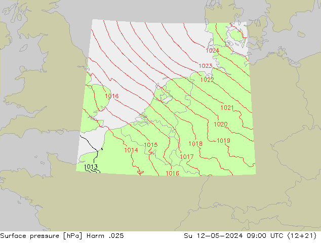 Atmosférický tlak Harm .025 Ne 12.05.2024 09 UTC