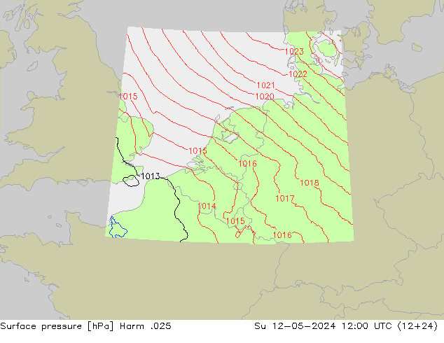 Atmosférický tlak Harm .025 Ne 12.05.2024 12 UTC