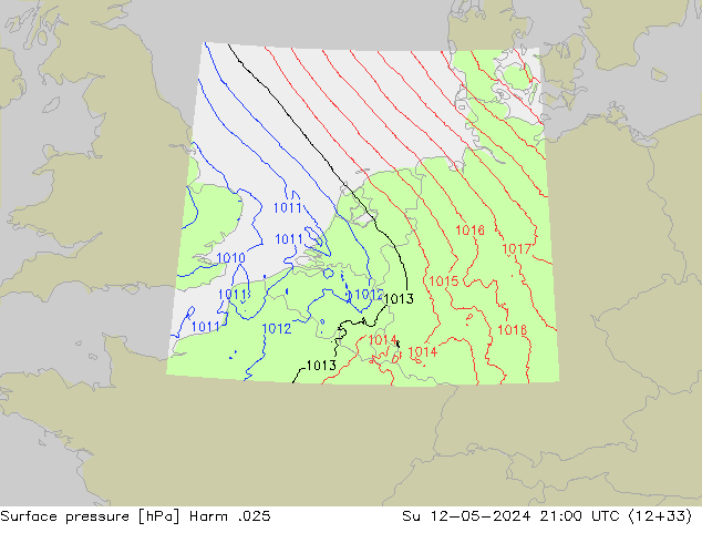 Surface pressure Harm .025 Su 12.05.2024 21 UTC