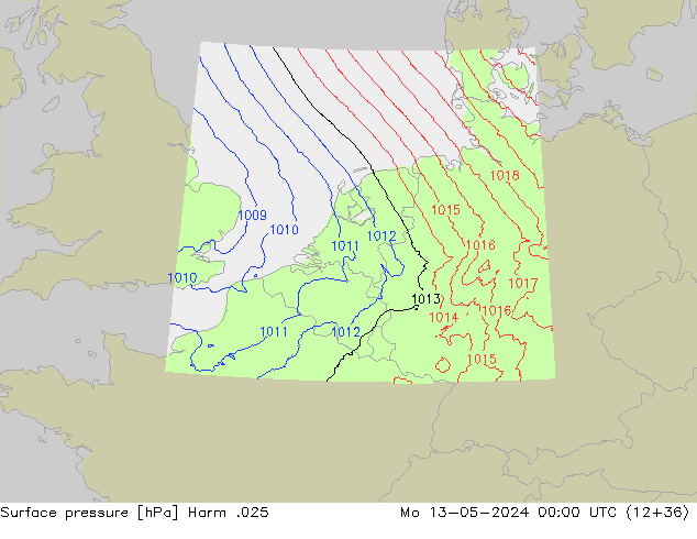 приземное давление Harm .025 пн 13.05.2024 00 UTC