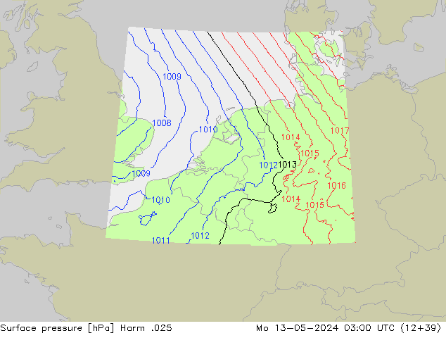 приземное давление Harm .025 пн 13.05.2024 03 UTC