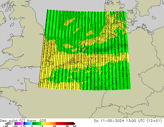 Point de rosée Harm .025 sam 11.05.2024 13 UTC