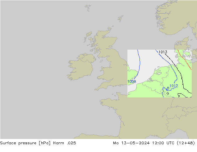 Atmosférický tlak Harm .025 Po 13.05.2024 12 UTC