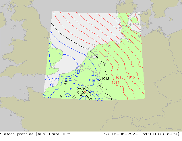 Surface pressure Harm .025 Su 12.05.2024 18 UTC