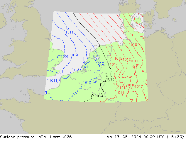 Surface pressure Harm .025 Mo 13.05.2024 00 UTC