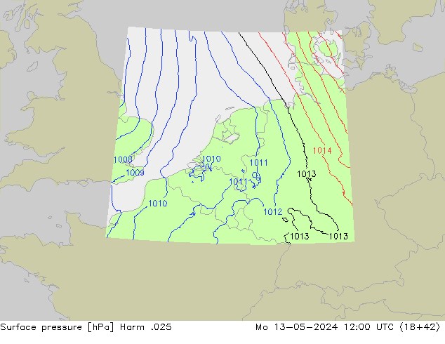 приземное давление Harm .025 пн 13.05.2024 12 UTC