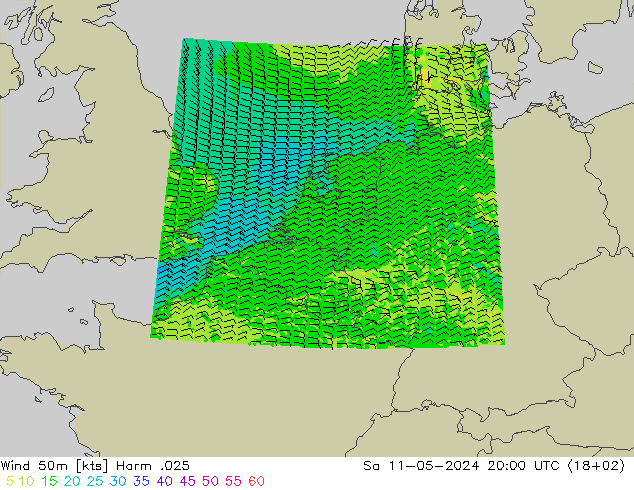 风 50 米 Harm .025 星期六 11.05.2024 20 UTC