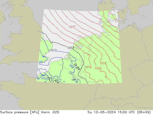 Atmosférický tlak Harm .025 Ne 12.05.2024 15 UTC