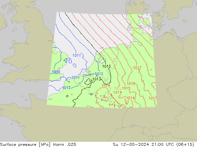 приземное давление Harm .025 Вс 12.05.2024 21 UTC