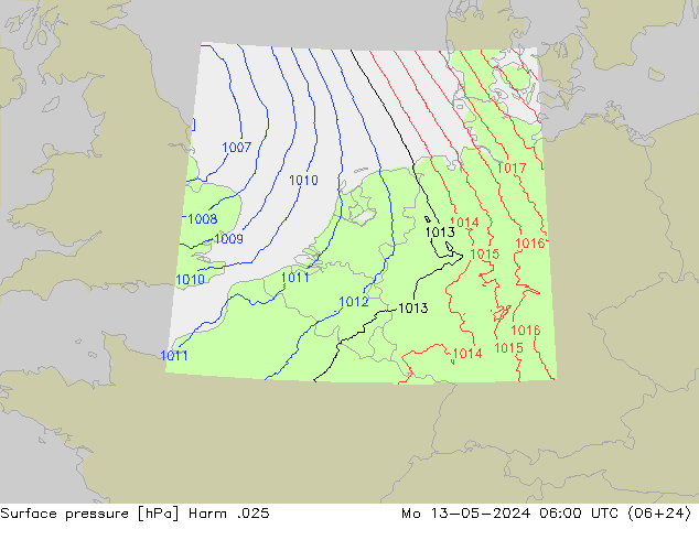 Surface pressure Harm .025 Mo 13.05.2024 06 UTC