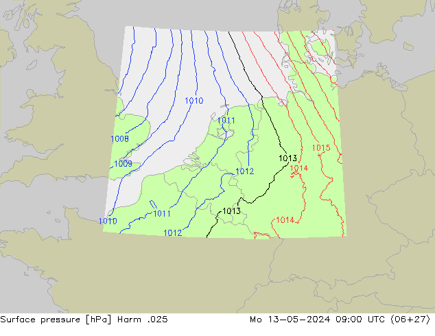 Atmosférický tlak Harm .025 Po 13.05.2024 09 UTC