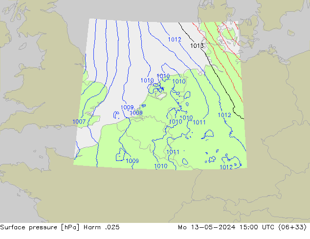 Surface pressure Harm .025 Mo 13.05.2024 15 UTC