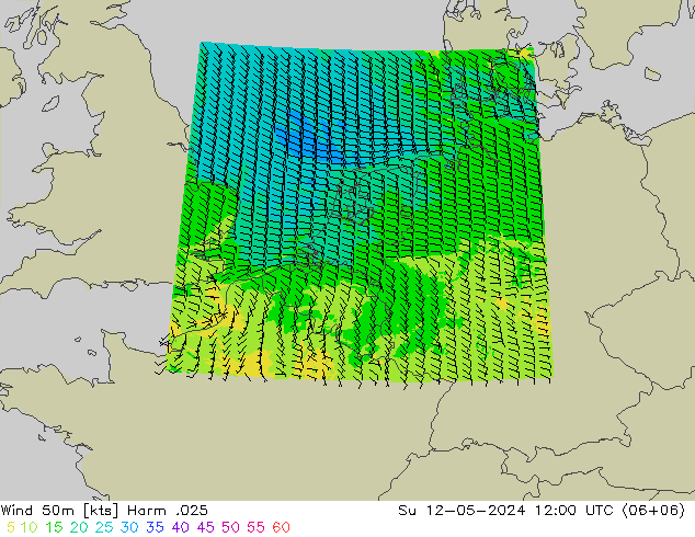 Wind 50m Harm .025 Su 12.05.2024 12 UTC