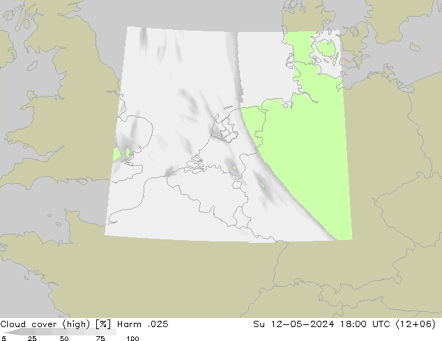 Cloud cover (high) Harm .025 Su 12.05.2024 18 UTC