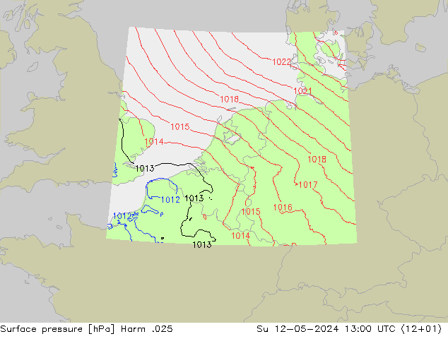 Atmosférický tlak Harm .025 Ne 12.05.2024 13 UTC