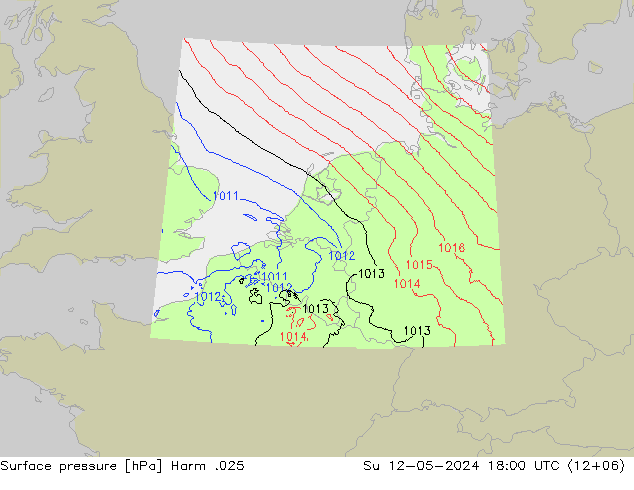 Atmosférický tlak Harm .025 Ne 12.05.2024 18 UTC