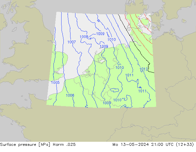 приземное давление Harm .025 пн 13.05.2024 21 UTC