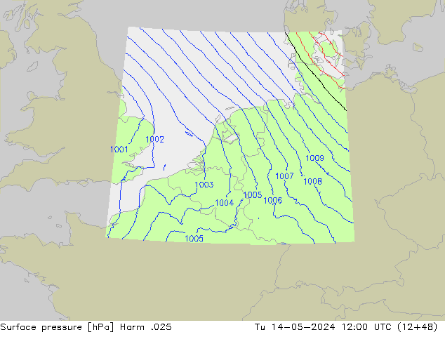 Atmosférický tlak Harm .025 Út 14.05.2024 12 UTC