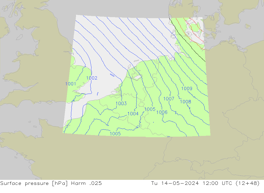 приземное давление Harm .025 вт 14.05.2024 12 UTC