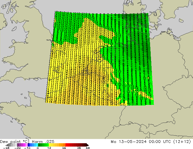 Dew point Harm .025 Mo 13.05.2024 00 UTC