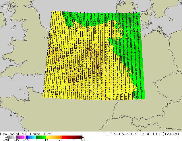 Dew point Harm .025 Tu 14.05.2024 12 UTC