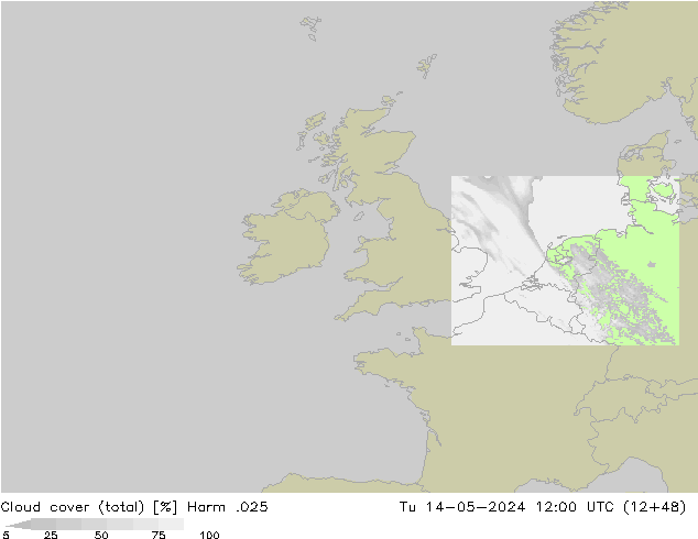 Wolken (gesamt) Harm .025 Di 14.05.2024 12 UTC