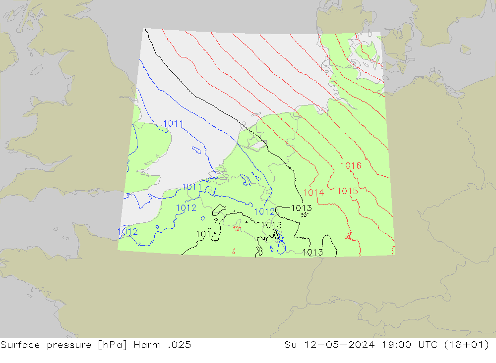 Surface pressure Harm .025 Su 12.05.2024 19 UTC