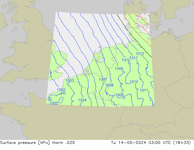 Surface pressure Harm .025 Tu 14.05.2024 03 UTC