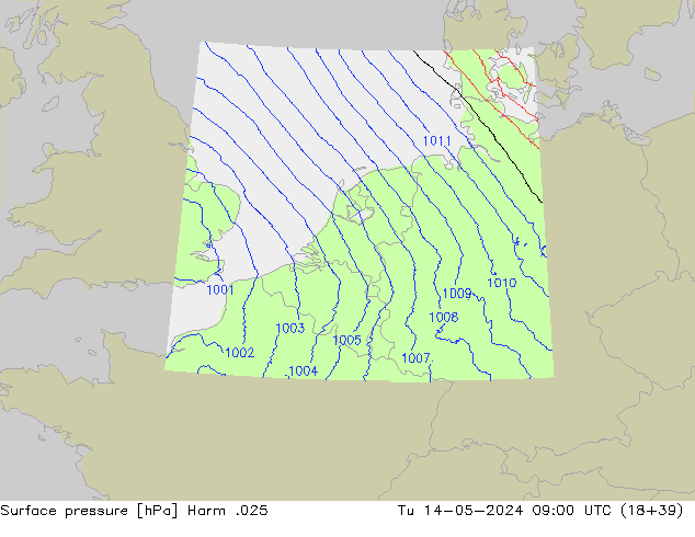 приземное давление Harm .025 вт 14.05.2024 09 UTC