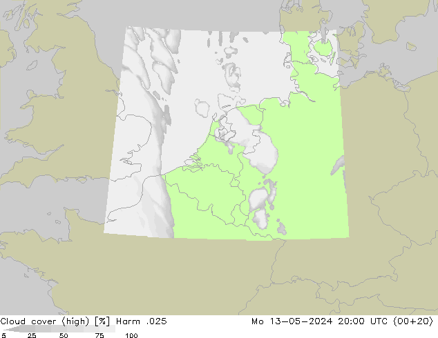 zachmurzenie (wysokie) Harm .025 pon. 13.05.2024 20 UTC
