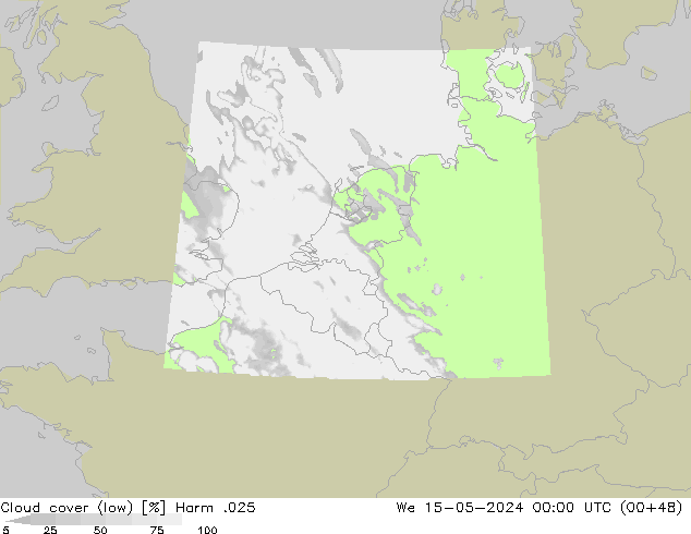 Bewolking (Laag) Harm .025 wo 15.05.2024 00 UTC