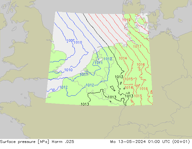 Atmosférický tlak Harm .025 Po 13.05.2024 01 UTC