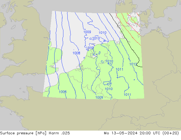 приземное давление Harm .025 пн 13.05.2024 20 UTC