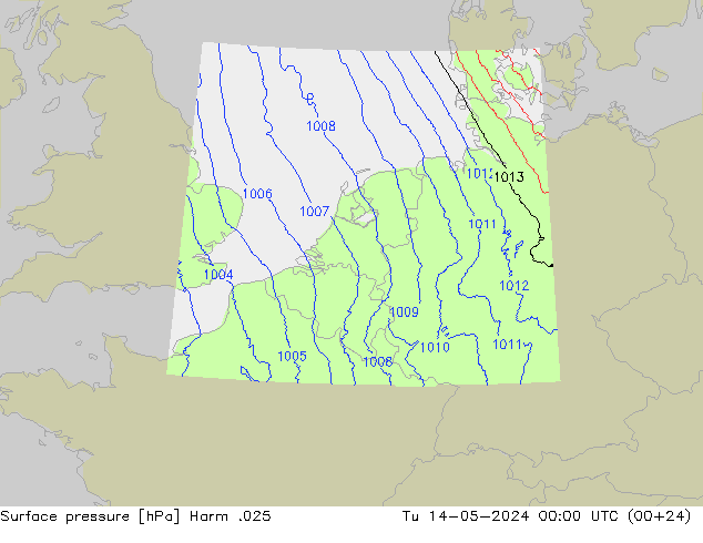 Pressione al suolo Harm .025 mar 14.05.2024 00 UTC