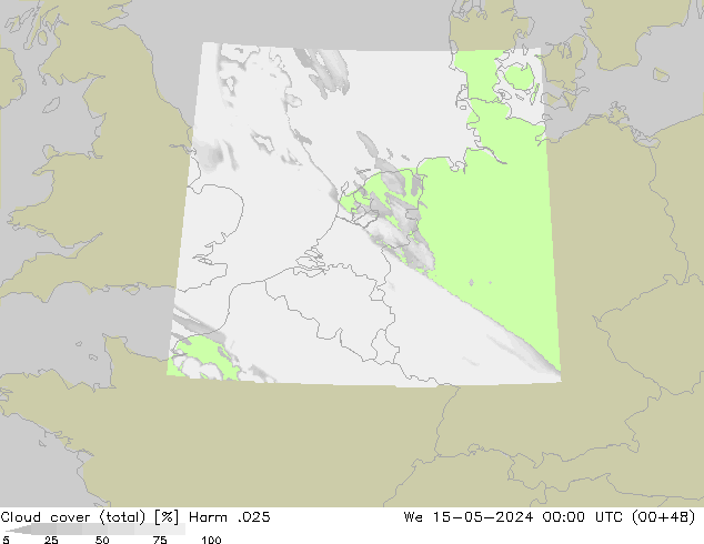 Bewolking (Totaal) Harm .025 wo 15.05.2024 00 UTC