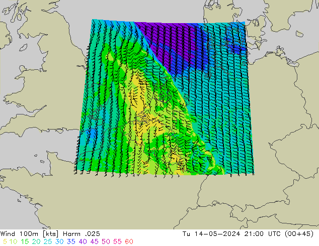 Wind 100m Harm .025 Tu 14.05.2024 21 UTC