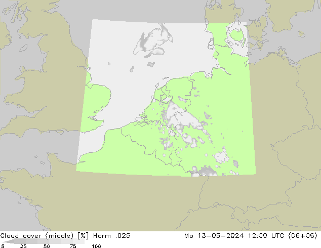 Cloud cover (middle) Harm .025 Mo 13.05.2024 12 UTC