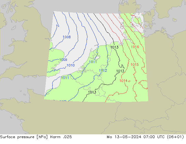 Atmosférický tlak Harm .025 Po 13.05.2024 07 UTC