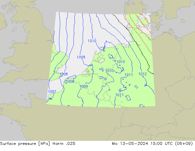 приземное давление Harm .025 пн 13.05.2024 15 UTC